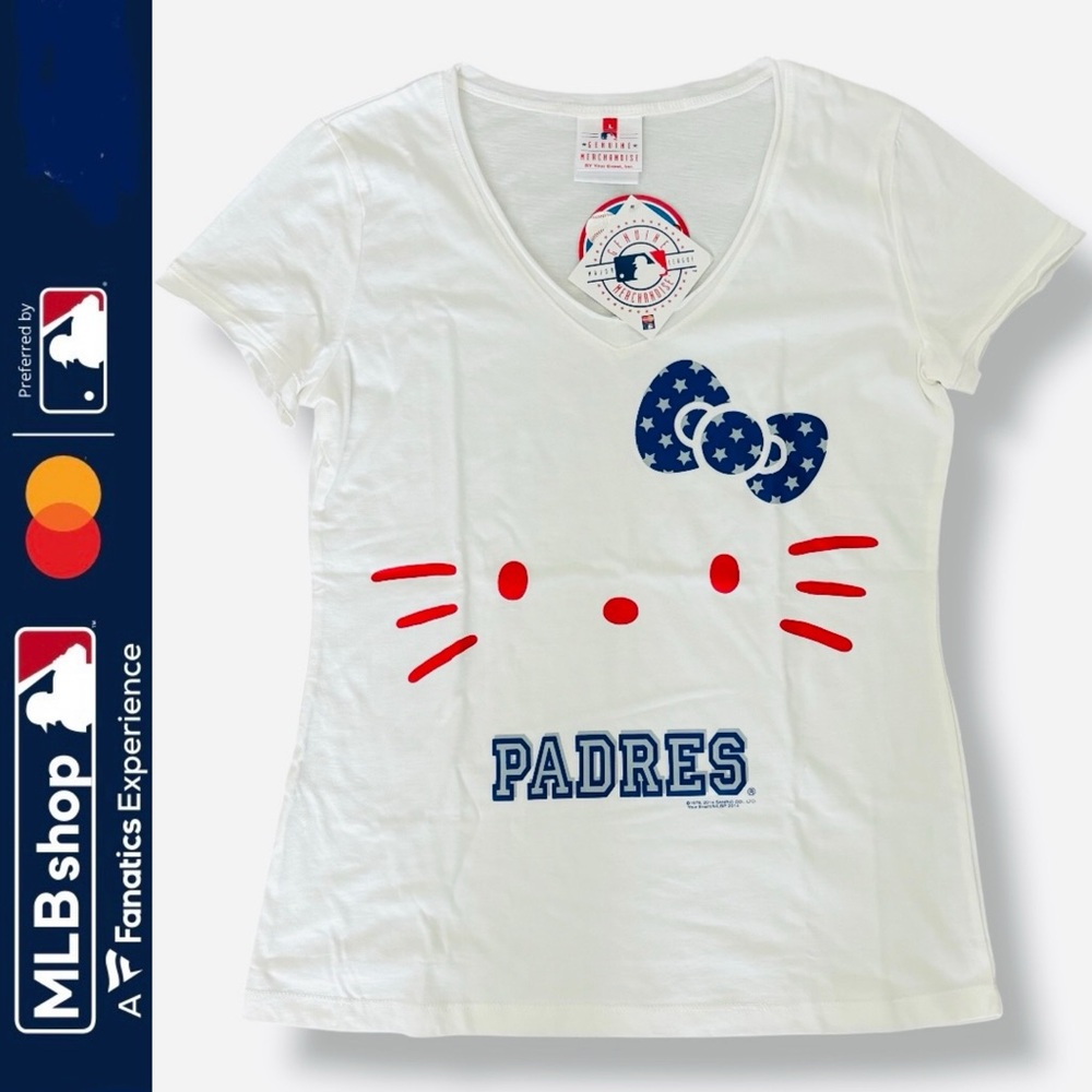 MLB Hello Kitty Padres White T-Shirt